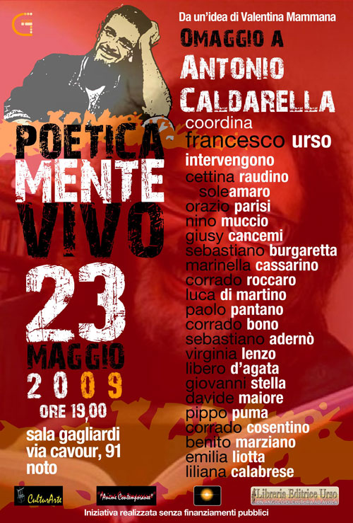 locandina per l'omaggio ad Antonio Caldarella